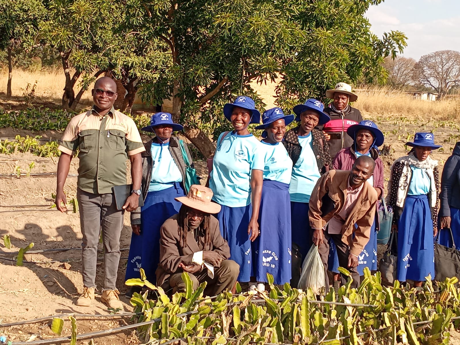 Women farmers group in dragon fruit demonstration plot