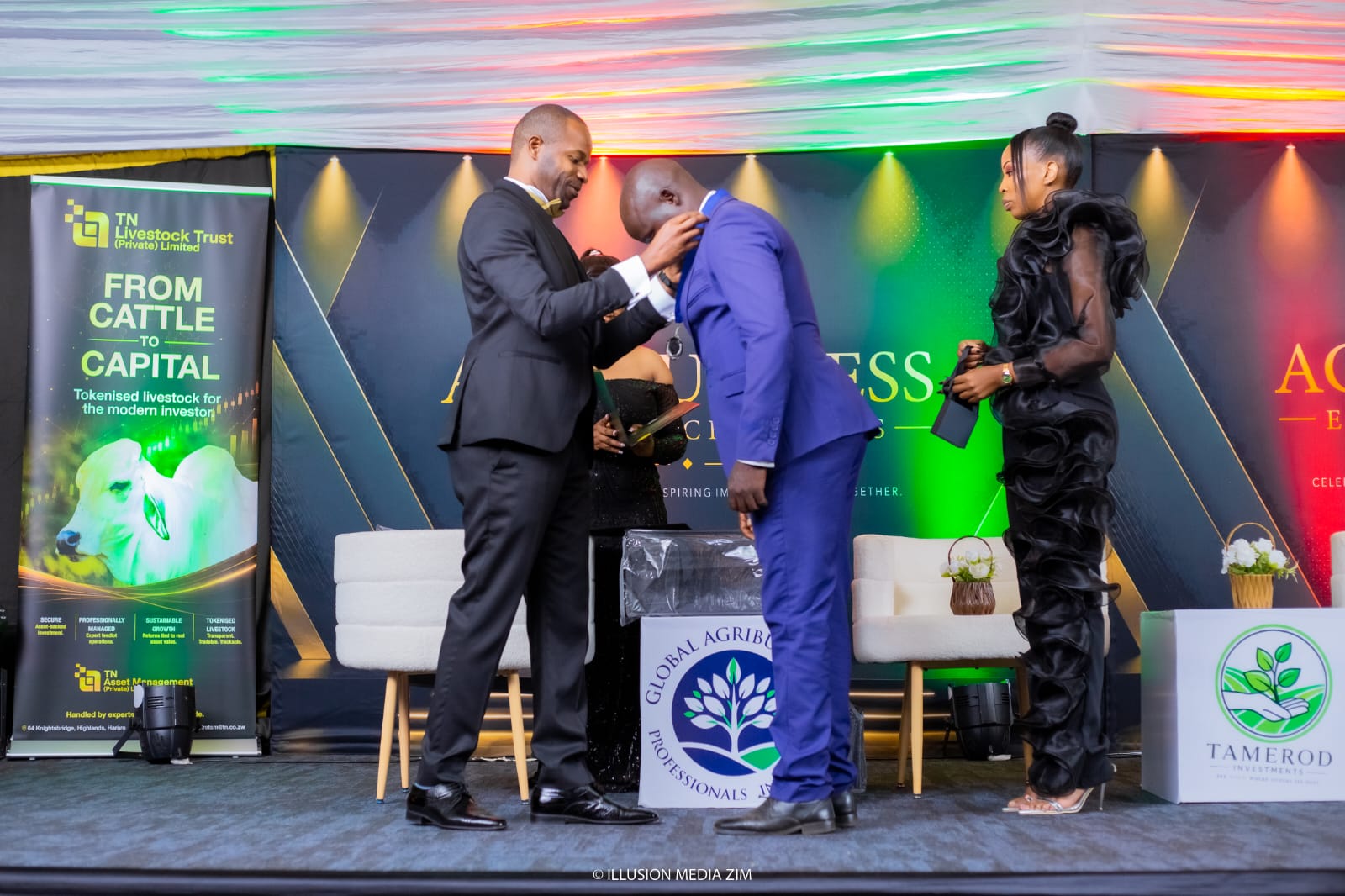 Medal presentation at the awards ceremony
