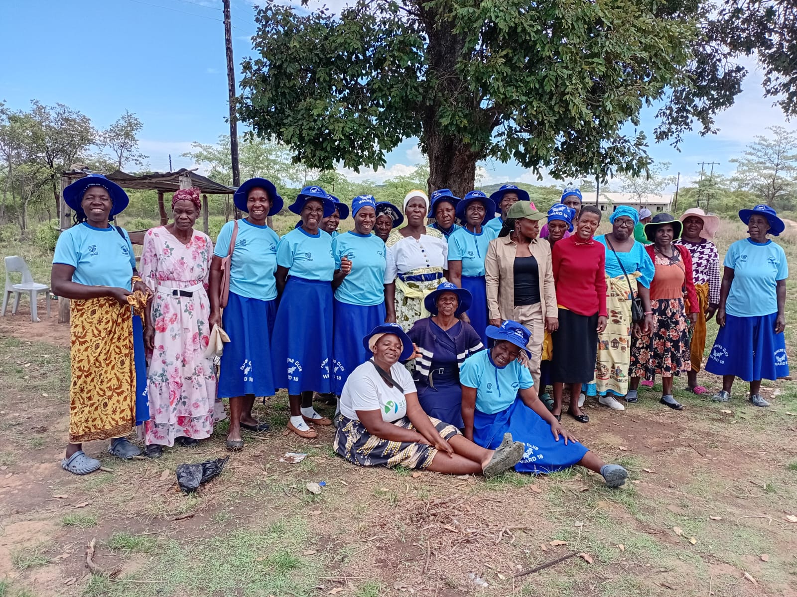 Ward 18 women farmers group portrait under a tree