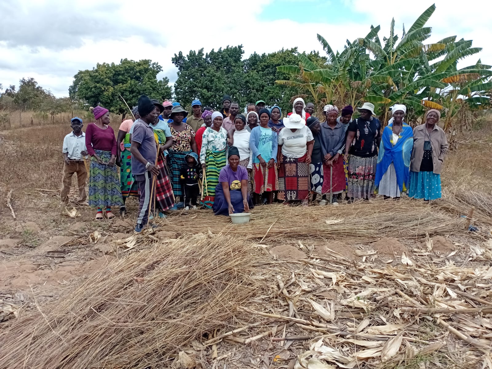Community group of women and men after training session